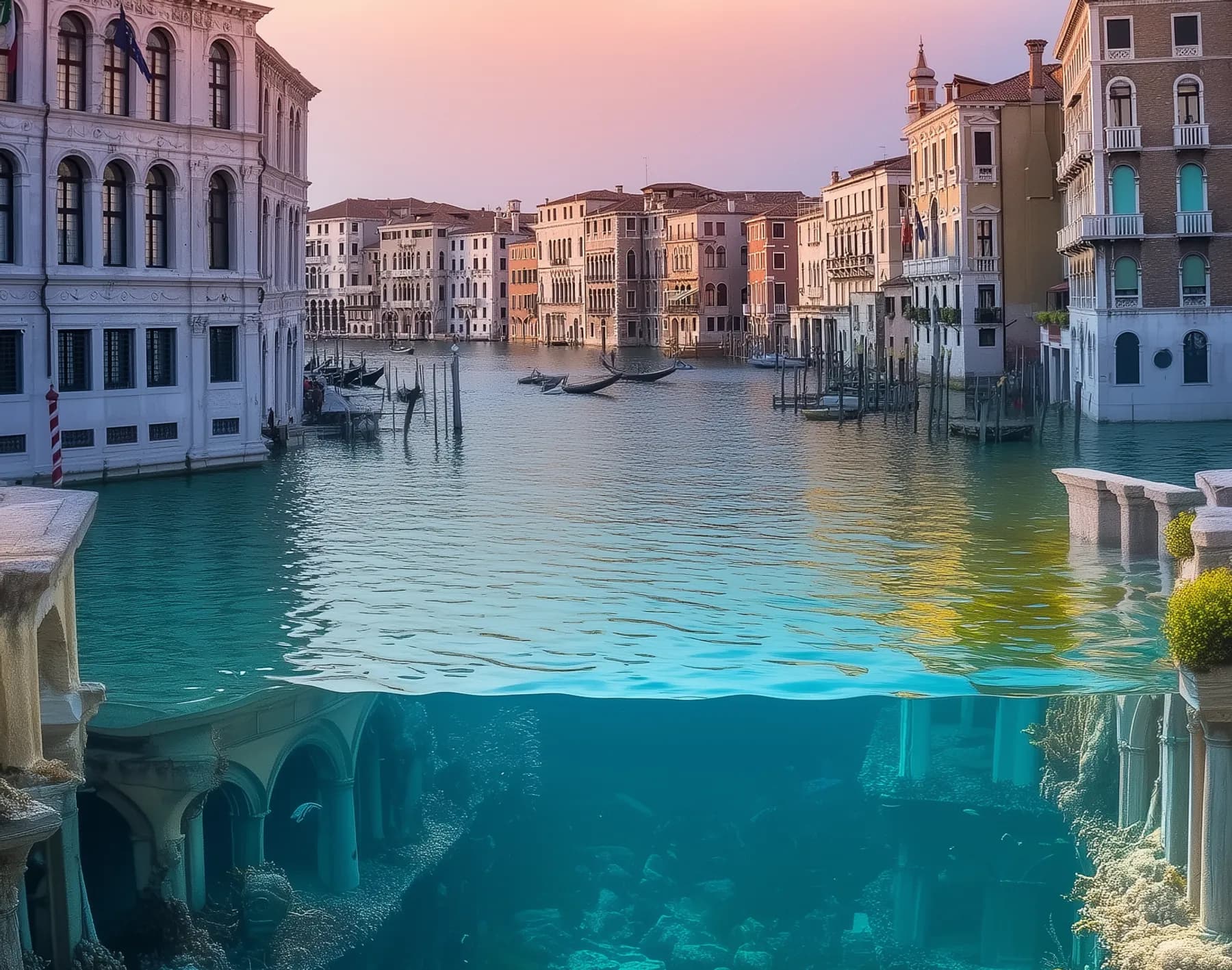 Venice walk along the water